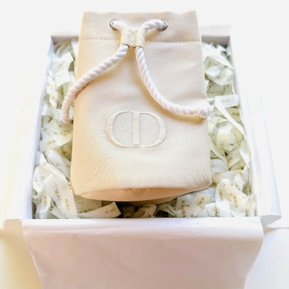 3403 DIOR FABRIC POUCH WITH CLASSIC DIOR BOX PACKAGING MAKEUP BAG LUXURY GIFT - Picture 1 of 10
